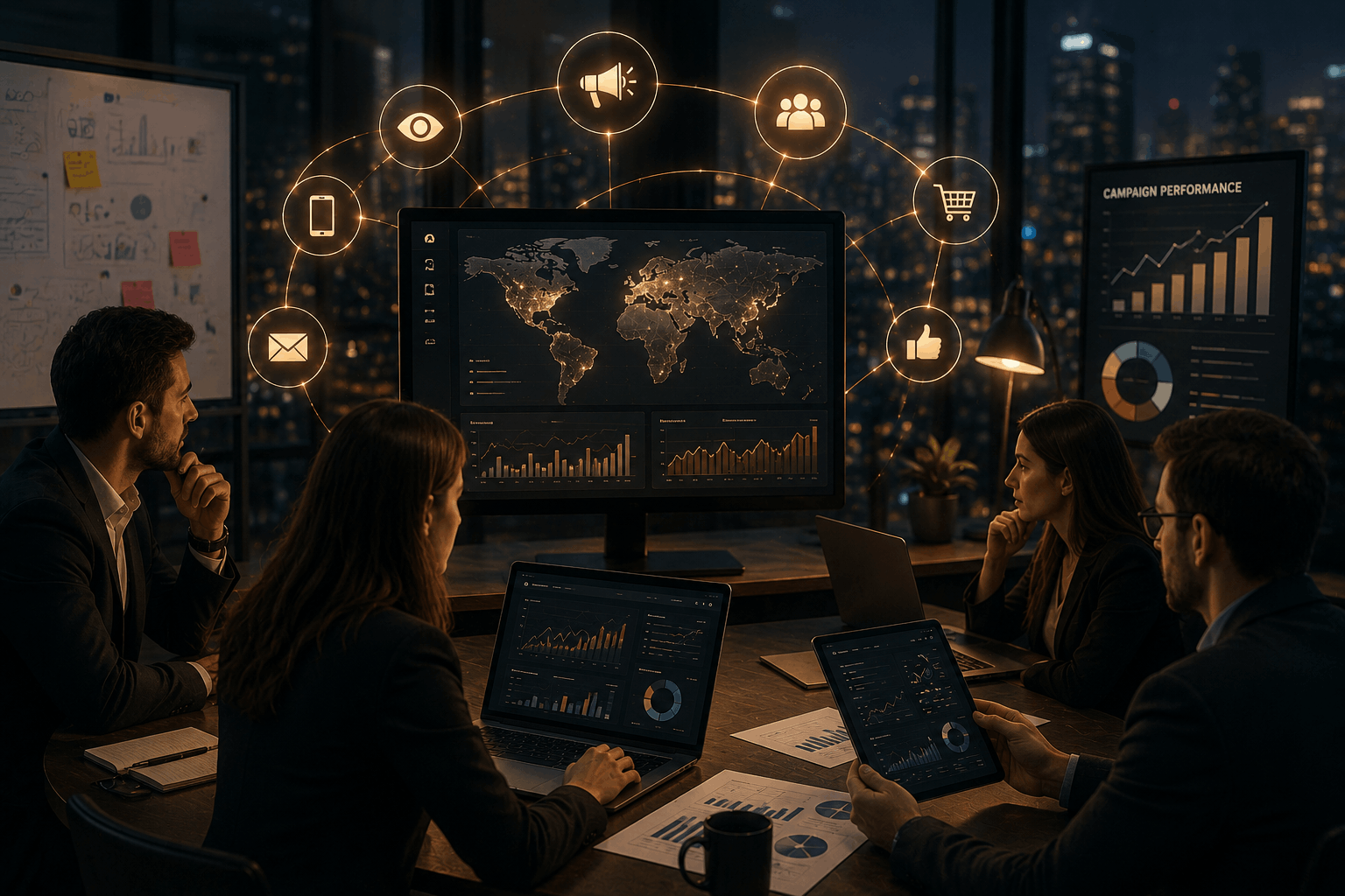 Data-driven marketing strategy with analytics, campaign performance, and brand growth systems
